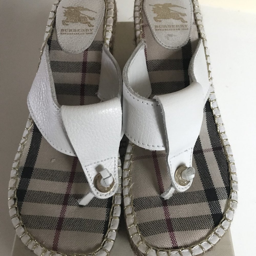 Burberry Womens White espadrille sandals Shoe